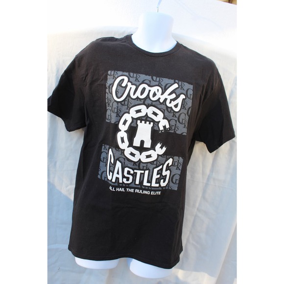 Crooks & Castles T-Shirt Men's L Black All Hail Ruling Elite Streetwear Hip Hop - Picture 1 of 7